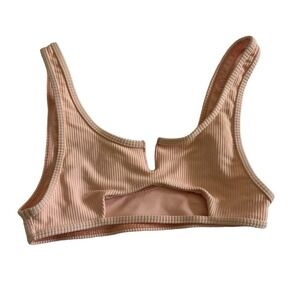 Frankie's Bikini Top Tank Style Size Medium Solid Peach Color Swim Beach Summer